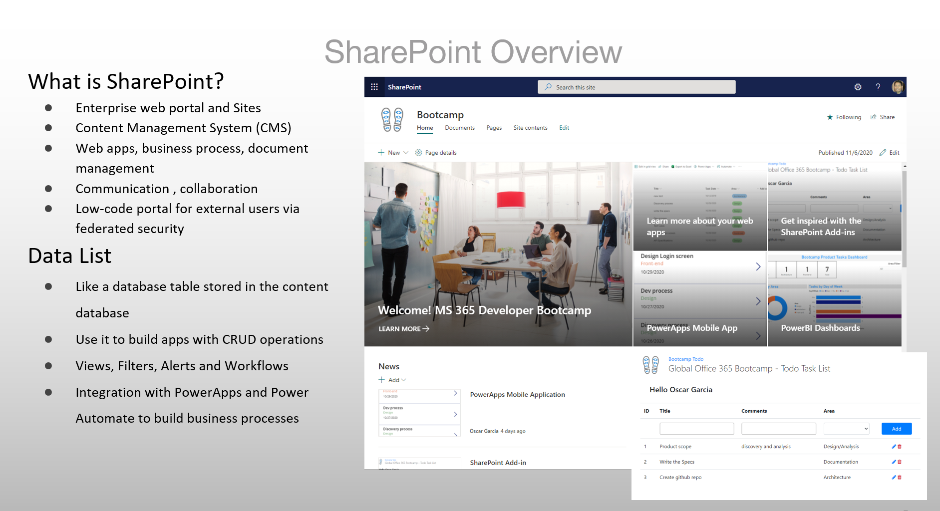 SharePoint Platform by Oscar Garcia @ozkary